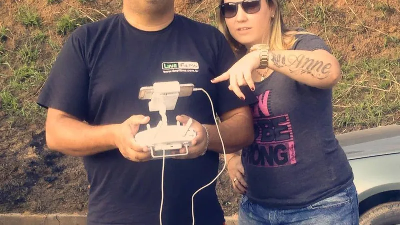 Luane Gomes e drone
