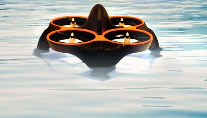 Drone que pousa na água